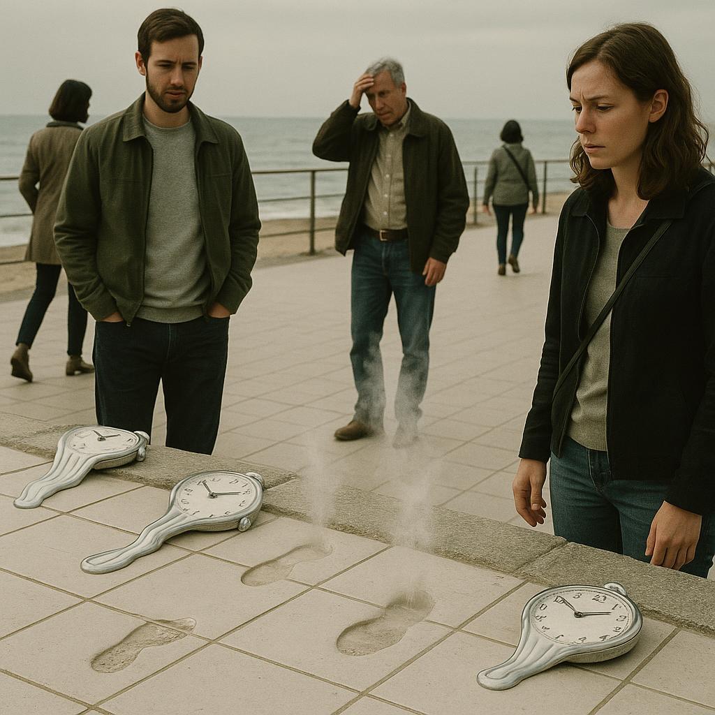 Aube en faïence: les montres coulent, les pas s’évaporent