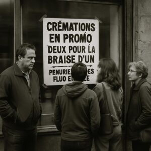 CRÉMATIONS EN PROMO: "DEUX POUR LA BRAISE D’UN" — PÉNURIE D’URNES FLUO EN VILLE