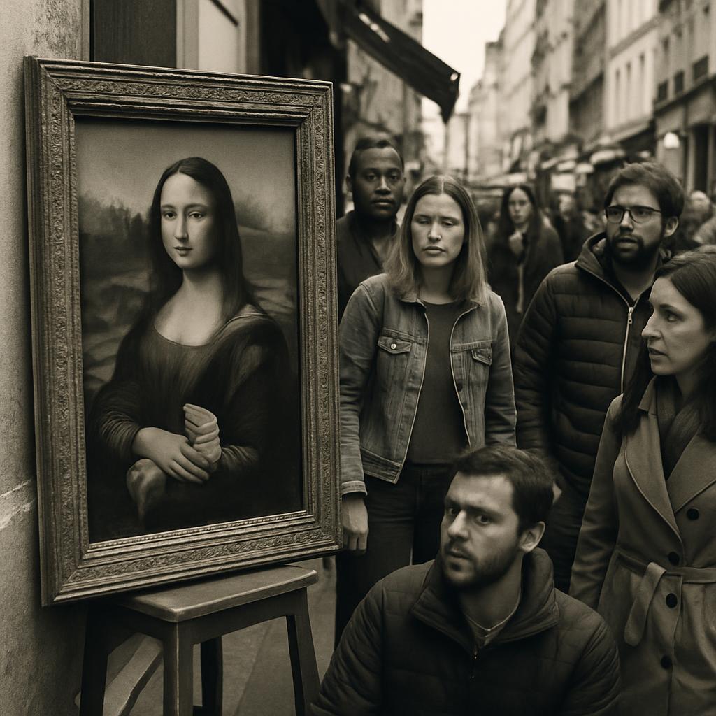 ELLE S’ÉVADE DU CADRE: LA JOCONDE PREND SA PAUSE-CROISSANT