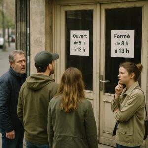 Ouvert de 9 h à 12 h, fermé de 8 h à 13 h