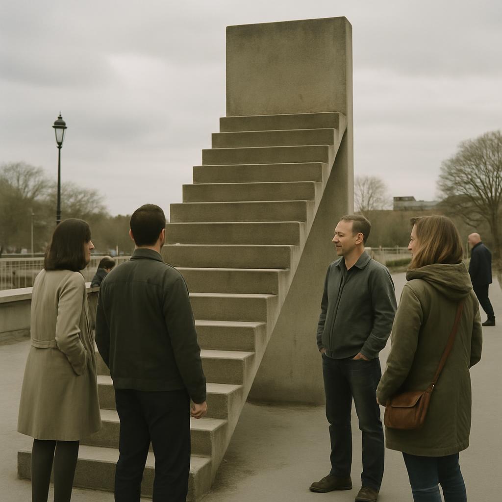 Escalier de la place refuse la marche à suivre