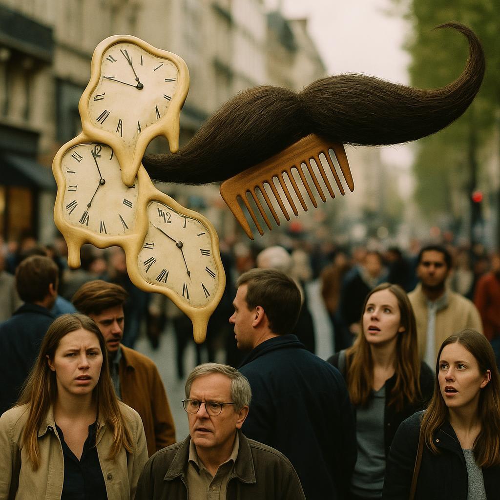 La moustache de l’aube peigne les horloges molles