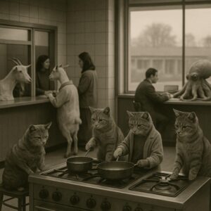Matinée inouïe: chats aux fourneaux, chèvres aux guichets, poulpes aux bilans