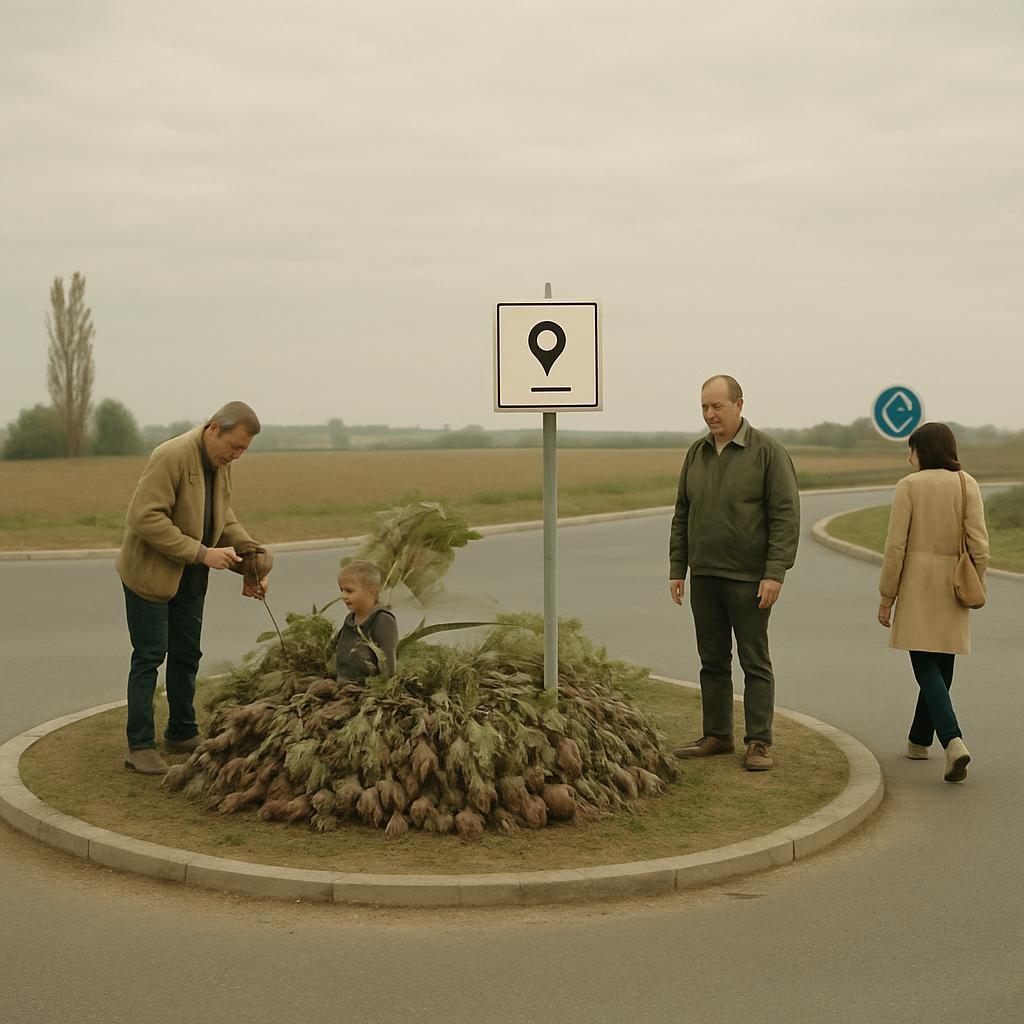 Panique au rond-point des Betteraves: le panneau « Vous êtes ici » déplacé de 47 cm