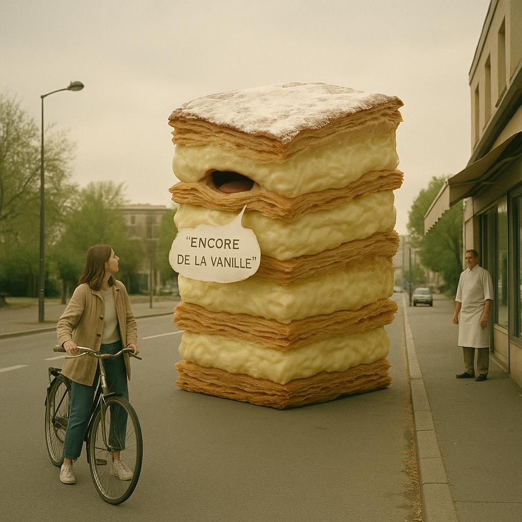 EXCLUSIF — Panique en pâtisserie: un mille-feuille géant s’échappe et réclame “encore de la vanille”!