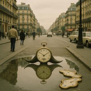 Montres en flaque, ville en moustache: midi se renverse