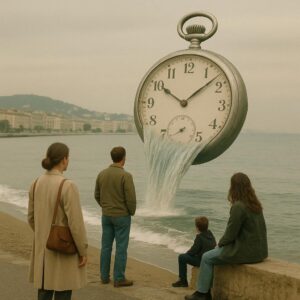 L’Aube s’enroule comme une montre: la ville boit la mer par les paupières
