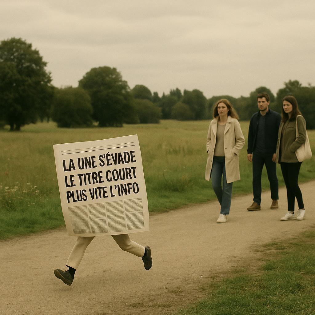 La Une s’évade: le titre court plus vite que l’info