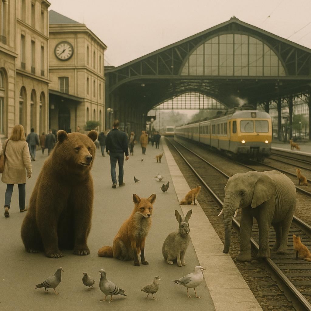 Matinée renversante: la gare Mont-Feutrine confiée aux animaux, et les trains partent (presque) à l’heure