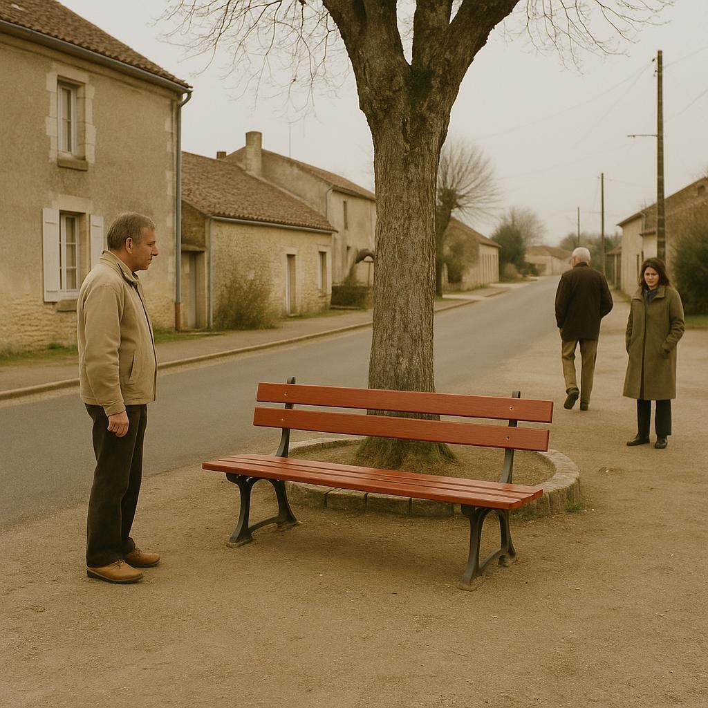 Qui a déplacé le banc rouge de la place de l’Orme de 17 centimètres ? Saint-Maurice-les-Marais se déchire