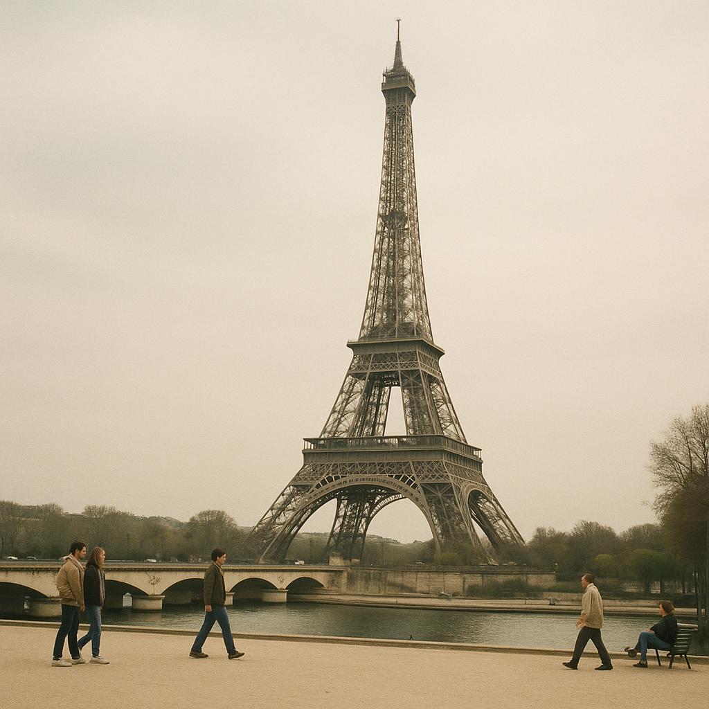 Titre: La Tour Eiffel pose sa valise: “Ras-le-boulon, je pars voir la mer”
