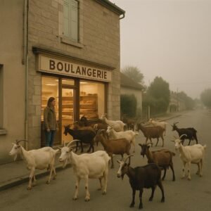 Beurre et bêlements: des chèvres prennent la boulangerie d’assaut à l’aube