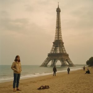 Panique à l'aube: la Tour Eiffel a filé à la plage, laissant Paris en sandales.