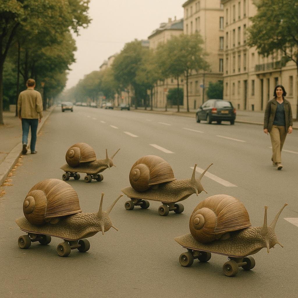 Patins sur coquilles: les escargots prennent le boulevard